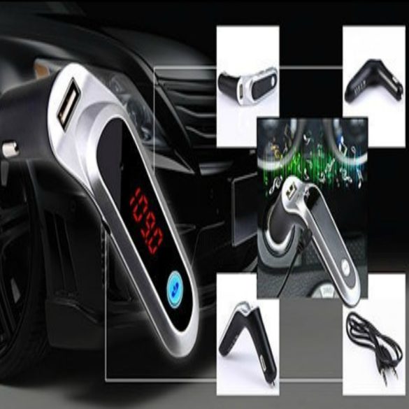 Autós Bluetooth kihangosító, FM transzmitter, MP3 lejátszó, USB töltő