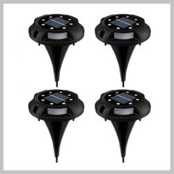 4 ks solárnych vonkajších lámp