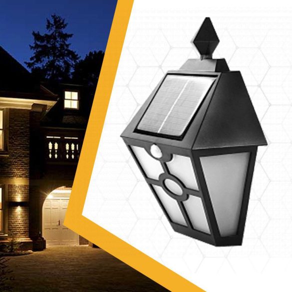 Solárna vonkajšia nástenná lampa s pohybovým senzorom YW-778