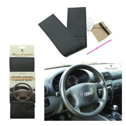  Ochranný poťah na volant – pravá koža, typ A, čierny, perforovaný amMC055