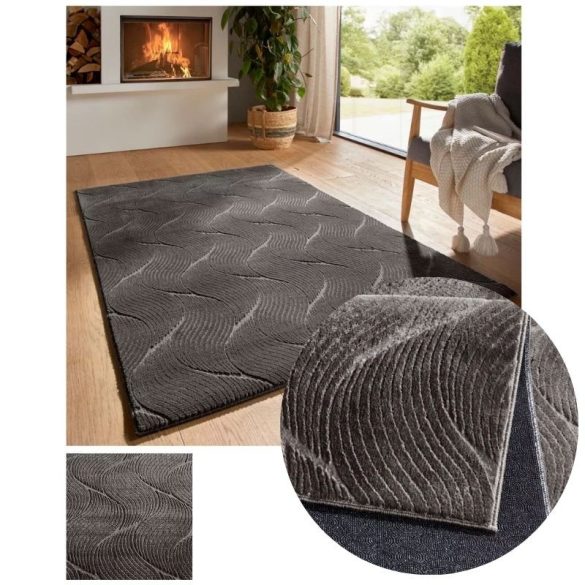 Bergamo Orla plyšový koberec s jemným povrchom antracitová farba 120x170cm bergamoOrlaantracit-120