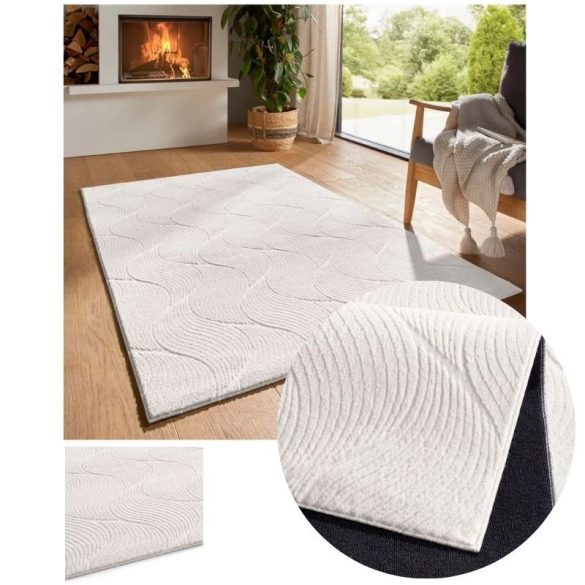 Bergamo Orla plyšový mäkký koberec krémová farba 150x220cm bergamoOrlacream-150