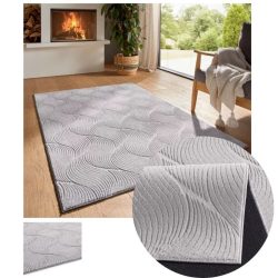   Bergamo Orla plyšový koberec s jemným povrchom, sivý, 150 x 220 cm bergamoOrlagray-150