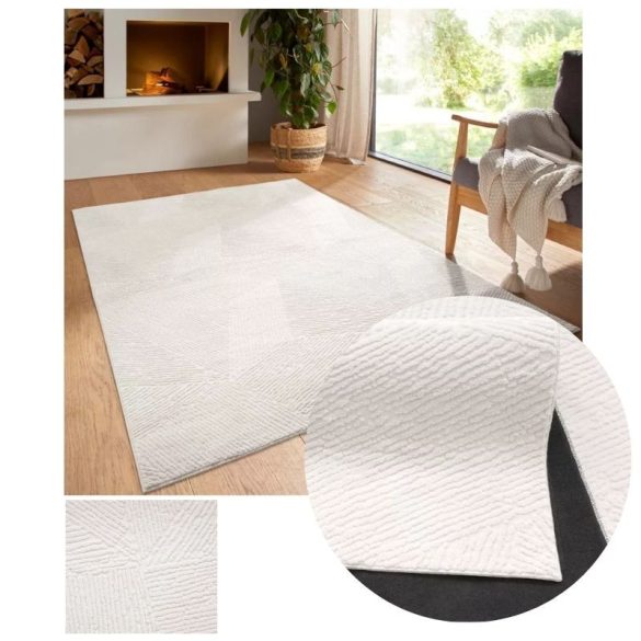 Bergamo Fay plyšový koberec s jemným povrchom, krémová farba, 120 x 170 cm bergamofaycream-120