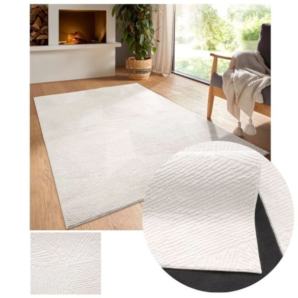 Bergamo Fay plyšový mäkký koberec krémová farba 80x150cm bergamofaycream-80