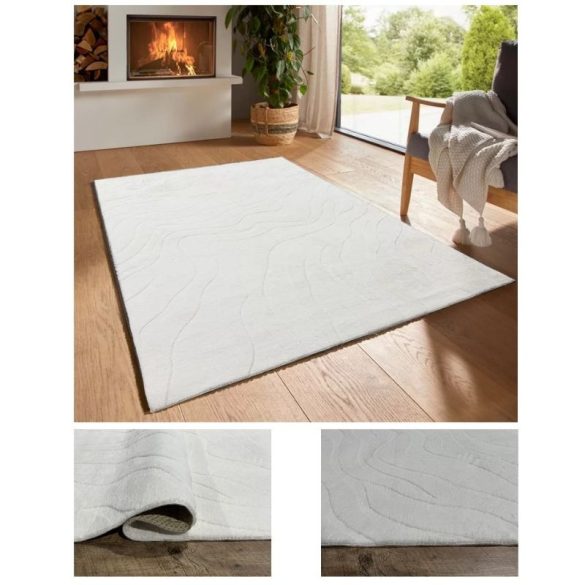 Bergamo Lorey plyšový koberec krémový 120x170cm bergamoloreycream-120