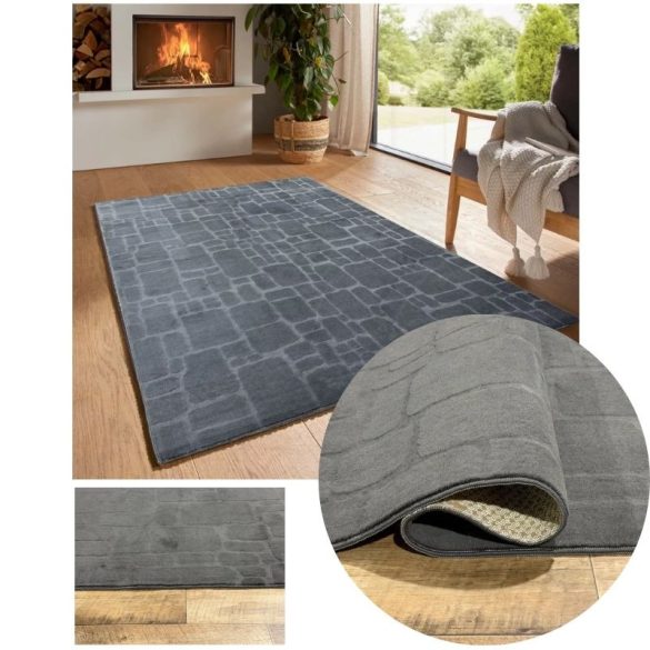 Bergamo plyšový koberec s jemným povrchom, antracitová farba, 150 x 220 cm bergamorandomantracit-150