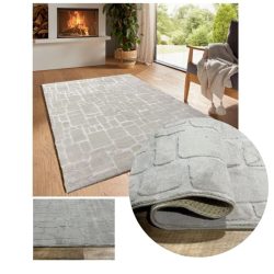   Bergamo plyšový koberec s jemným povrchom, sivobéžový, 80 x 150 cm bergamorandomtaupe-80