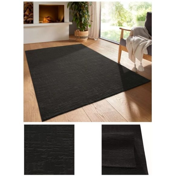 Bergamo Zoe plyšový koberec s jemným povrchom antracitová farba 240 x 330 cm bergamozoeantracit-240