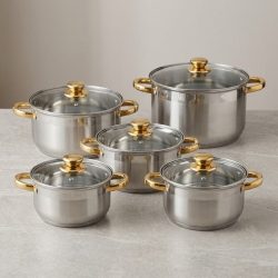   Night Crown High Pot nerezová súprava riadu 10-dielna edeny-10