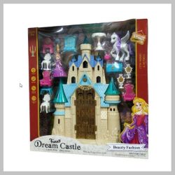   Súprava bábikového domčeka s bábikou, koňom a 12 doplnkami