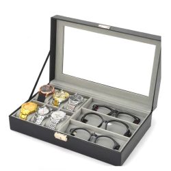  Elegantná skrinka na hodinky a okuliare – 9 priehradiek holm0293