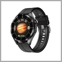   Laxasfit GT4 Pro čierne smart hodinky – s čiernym silikónovým remienkom, s maďarským menu holm0541