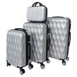 Prémiová 4-dielna sada kufrov striebornej farby holm0743