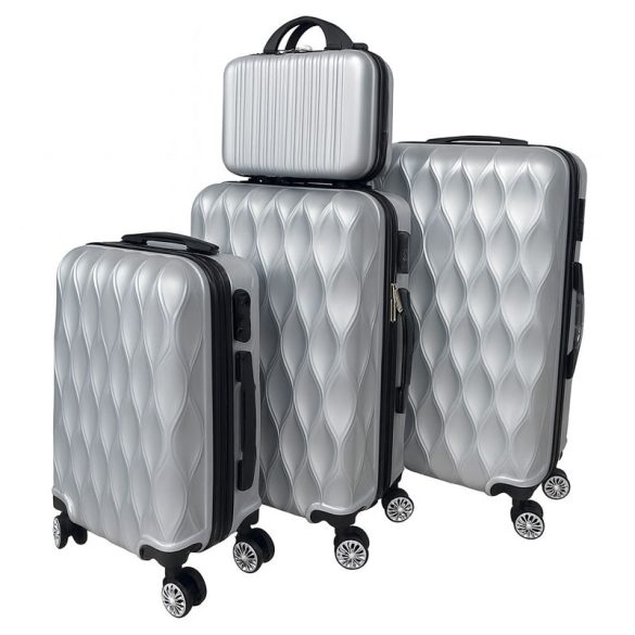 Prémiová 4-dielna sada kufrov striebornej farby holm0743