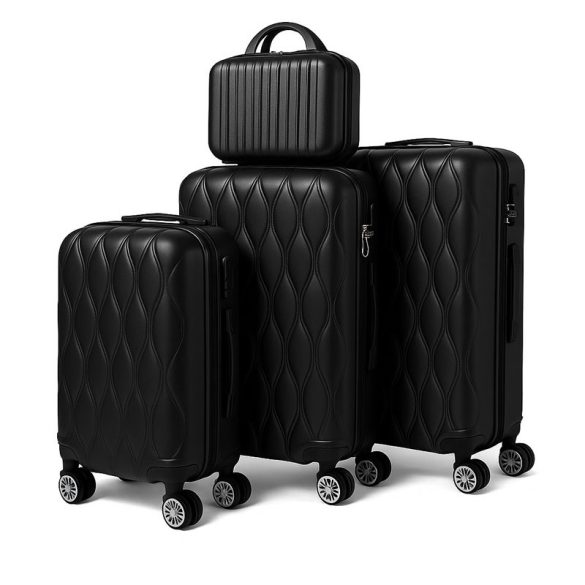 Prémiová 4-dielna sada čiernych kufrov holm0744