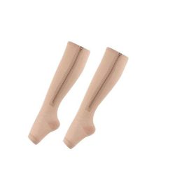 Kompresné ponožky so zipsom – béžové holm0928