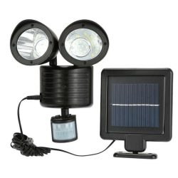   Dvojitý solárny LED reflektor – s pohybovým senzorom a samostatným solárnym panelom holm1322