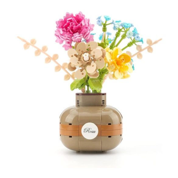 BALODY Mini Blocks – Stavebná sada na výrobu vázy s kyticou zmiešaných kvetov (542 dielov) holm20054