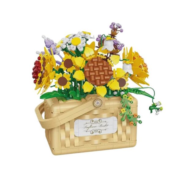 Balody Mini Blocks – Stavebná sada slnečnicového kvetinového koša (1295 dielov), večná dekorácia holm20070