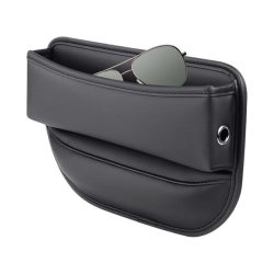   Prémiový PU kožený doplnok do auta – vyplňovač medzery a organizér, čierny holm40013
