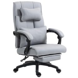   Dowinx kancelárska stolička s podnožkou, nastaviteľnou opierkou hlavy a bedrovou opierkou, sivá holm40046