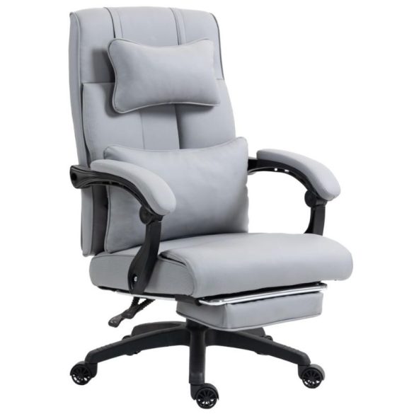 Dowinx kancelárska stolička s podnožkou, nastaviteľnou opierkou hlavy a bedrovou opierkou, sivá holm40046