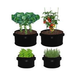   Laxlent Textilný kvetináč 2 veľké 2 malé čierna farba-holm7409