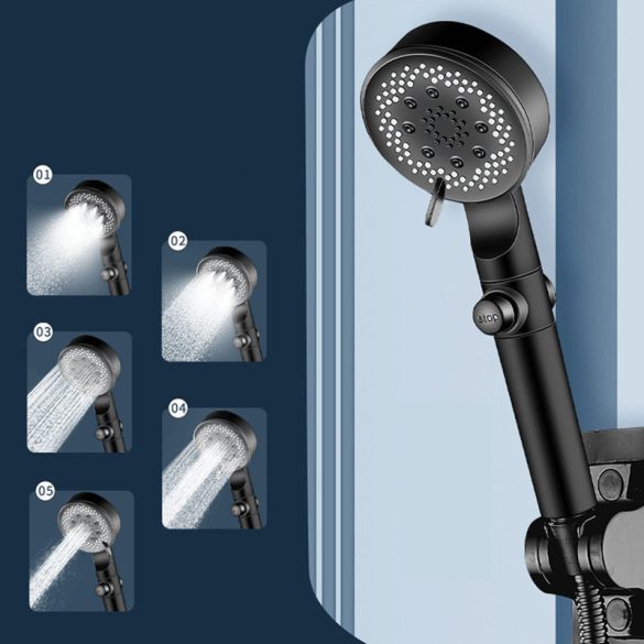 Prolight Homeland luxusná sprchová hlavica, 5-stupňová – čierna holm8412