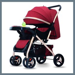 Prémiový vodotesný kočík, skladací, bordový holm8501