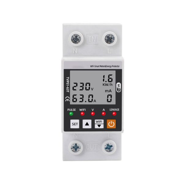WiFi inteligentný merač spotreby a ochranné sieťové zariadenie (63 A) holm8653