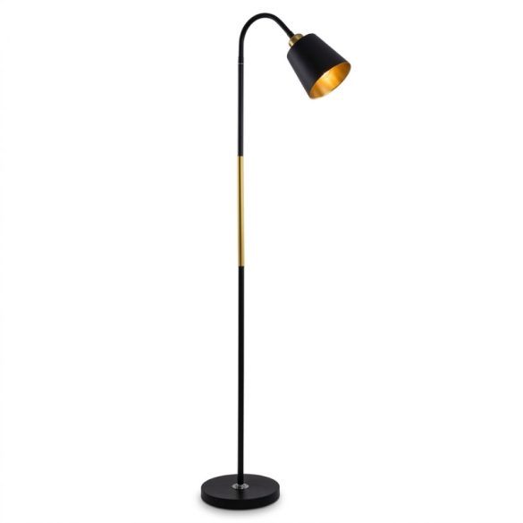 Elegantná moderná stojaca lampa (čierna-zlatá, 165 cm) holm8719