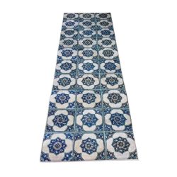 Kuchynský koberec s modrým vzorom dlaždíc 70 x 200 cm