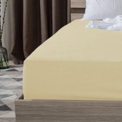 Krémové napínacie prestieradlo 140 x 200 cm