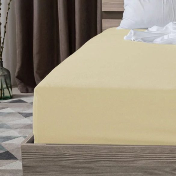 Krémové napínacie prestieradlo 220 x 240 cm