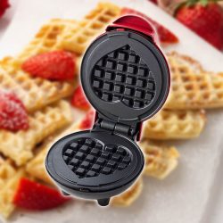 Mini vaflovač, tvar srdca, 350 W