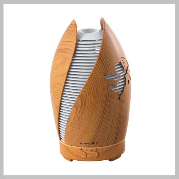 Zvlhčovač vzduchu s vôňou kvetín a efektom dreva s LED osvetlením