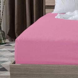 Ružové napínacie prestieradlo 220 x 240 cm