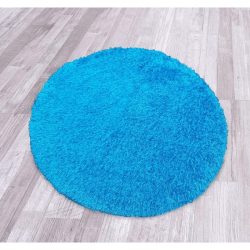 Puffy jednofarebný okrúhly koberec